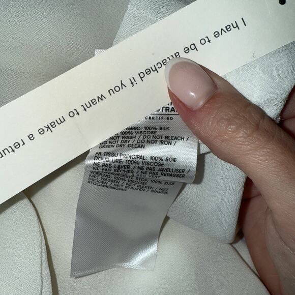 New Reformation Ronda Silk Dress Ivory - Picture 5 of 6